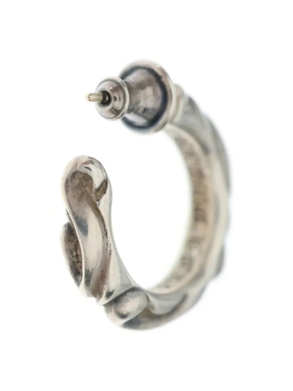 Chrome Hearts Hoop Scroll Earrings Silver